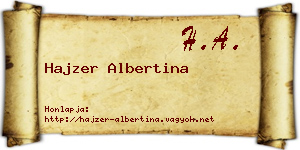 Hajzer Albertina névjegykártya